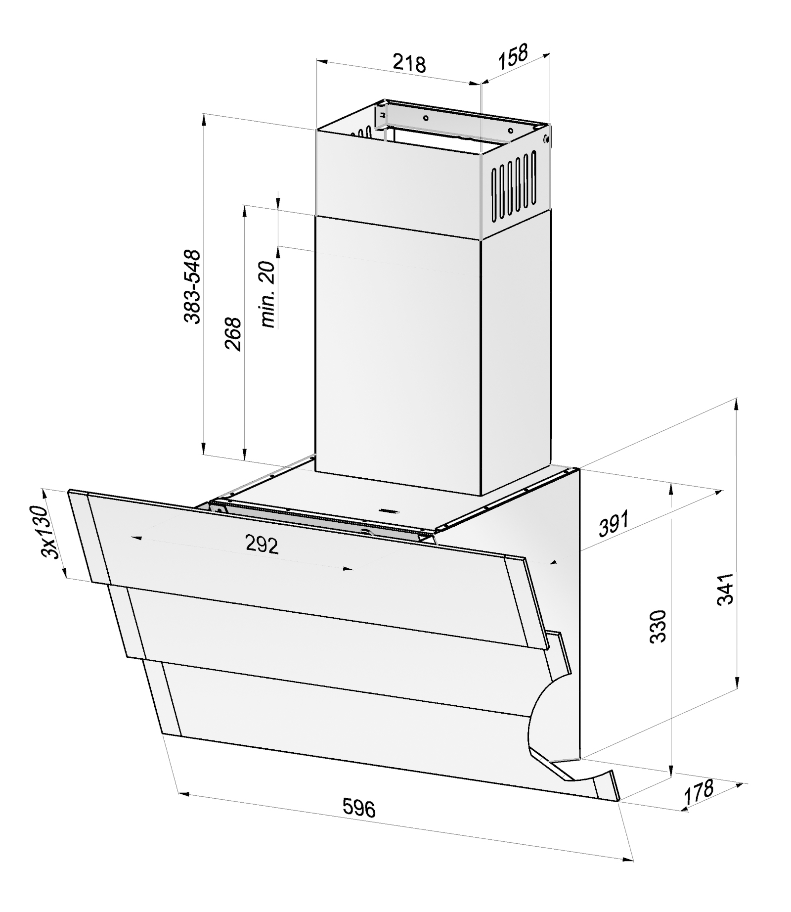 Gorenje DVG600ZWE cooker hood Wall-mounted White 305 m³/h – image 2