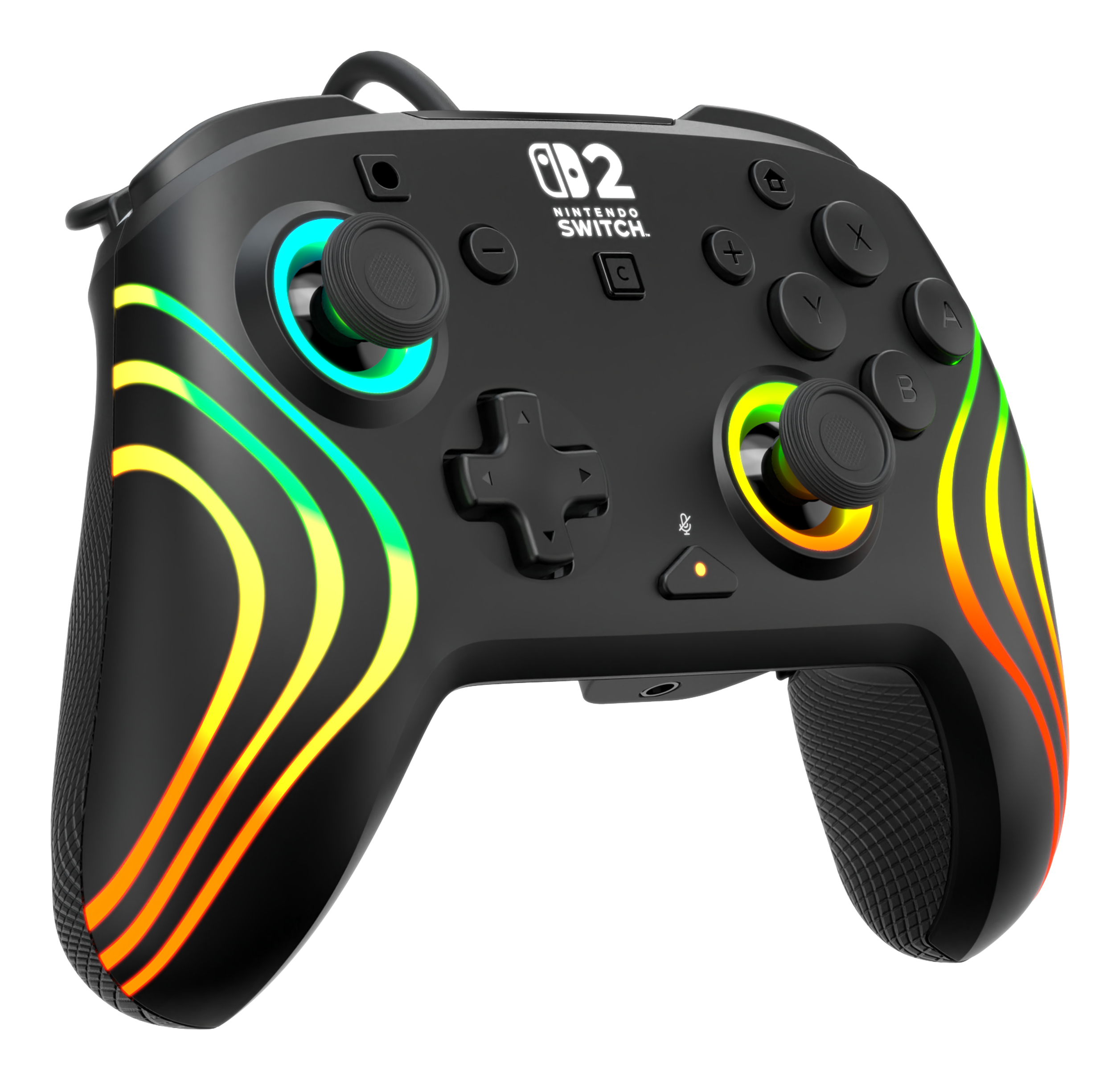 Turtle Beach Afterglow Wave Noir Manette de gaming RGB filaire Sous licence officielle pour Nintendo Switch 2