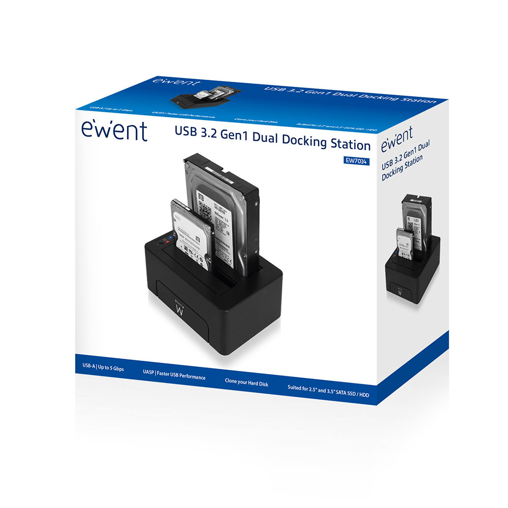 Ewent EW7014 storage drive docking station USB 3.2 Gen 1 (3.1 Gen 1) Type-A Black – image 7