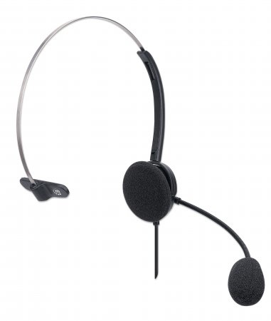 Manhattan Mono On-Ear Headset (USB), Microphone Boom (padded), Polybag Packaging, Adjustable Headband, In-Line Volume Control, Ear Cushion, USB-A for both sound – image 2