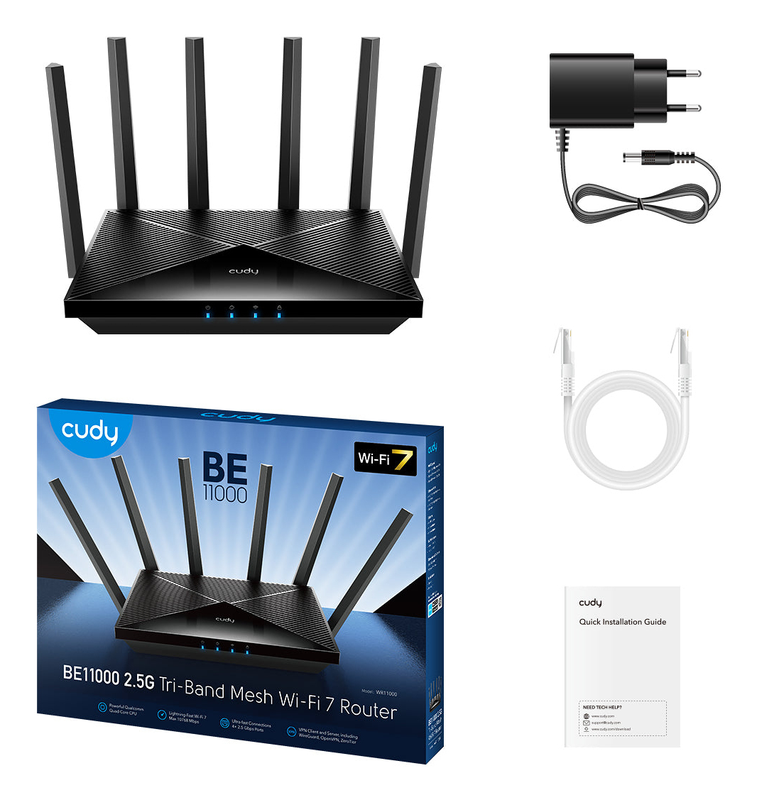 Cudy WR6500E wireless router Gigabit Ethernet Dual-band (2.4 GHz – image 3