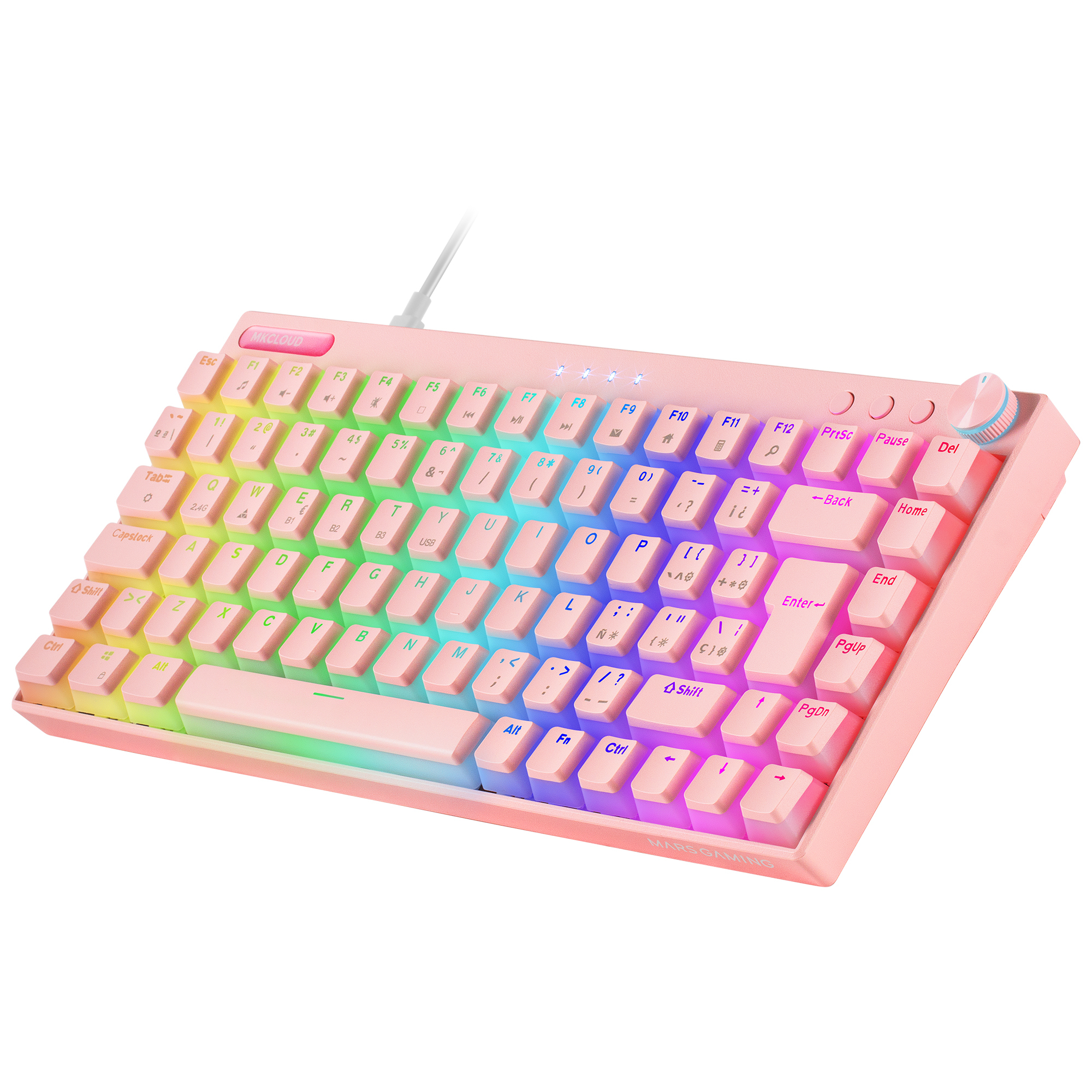 Mars Gaming MKCLOUD Wireless RGB Keyboard Pink Switch Blue French – image 6