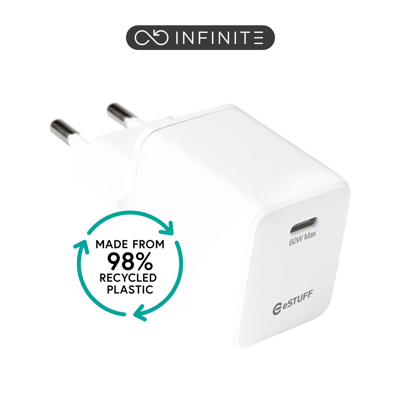 eSTUFF ES637060 mobile device charger Smartphone White AC Fast charging Indoor – image 1