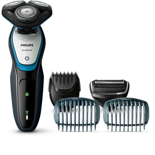 Philips AquaTouch S5070/59 men's shaver Rotation shaver Trimmer Blue, Charcoal, Silver – image 1