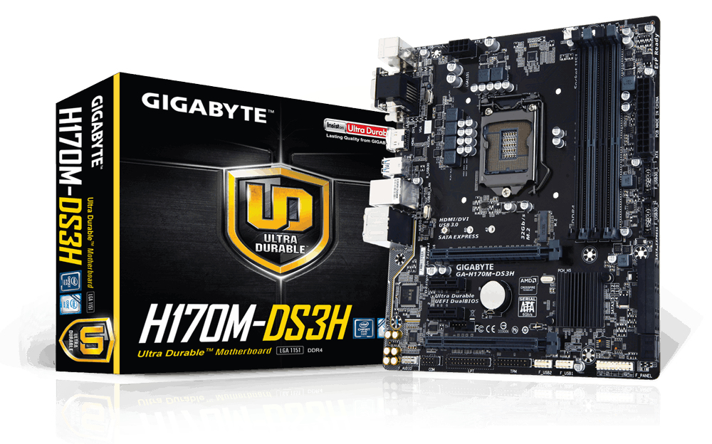 GIGABYTE GA-H170M-DS3H motherboard Intel® H170 LGA 1151 (Socket H4) micro ATX