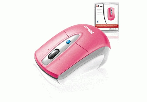 Trust Retractable Laser Mini Mouse for Mac - Pink – image 2