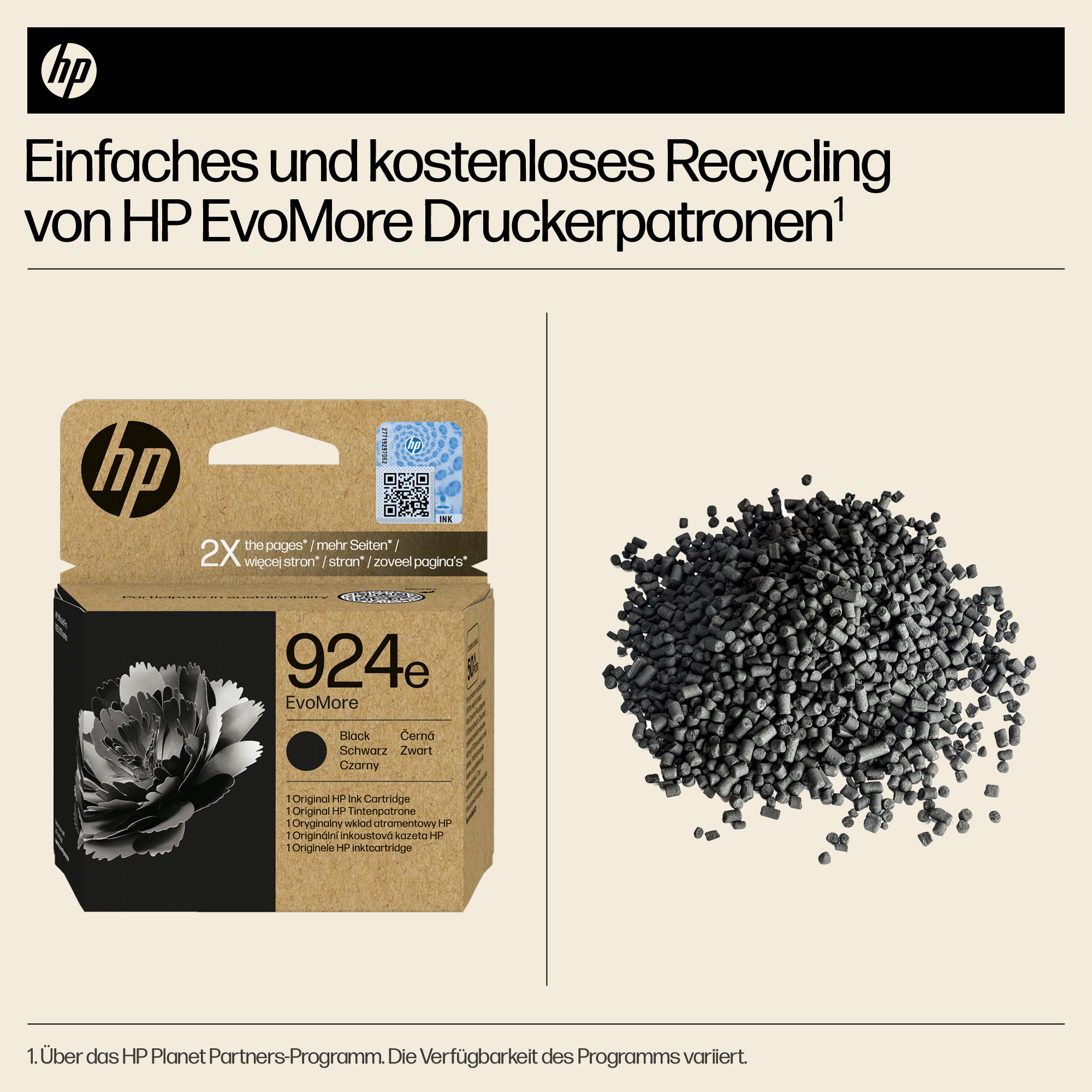 HP 924e     Schwarz             Tintenpatrone EvoMore