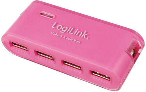 LogiLink UA0087 interface hub 480 Mbit/s Pink – image 1