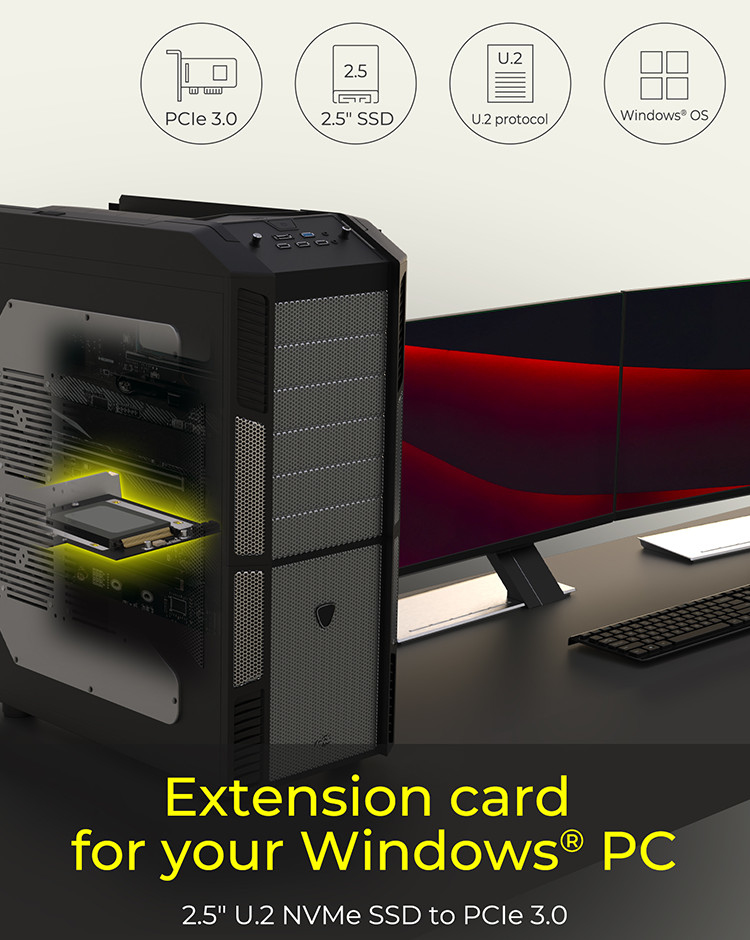 ICY BOX IB-PCI2017-U2 interface cards/adapter Internal U.2 – image 2
