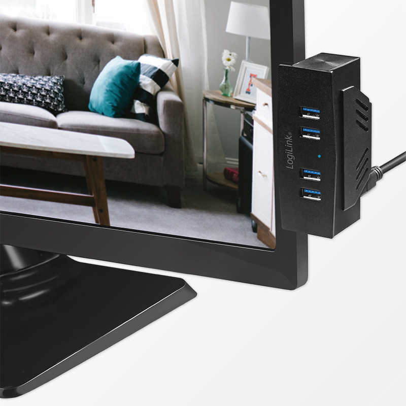 LogiLink UA0348 interface hub USB 3.2 Gen 1 (3.1 Gen 1) Type-B 5000 Mbit/s Black – image 6