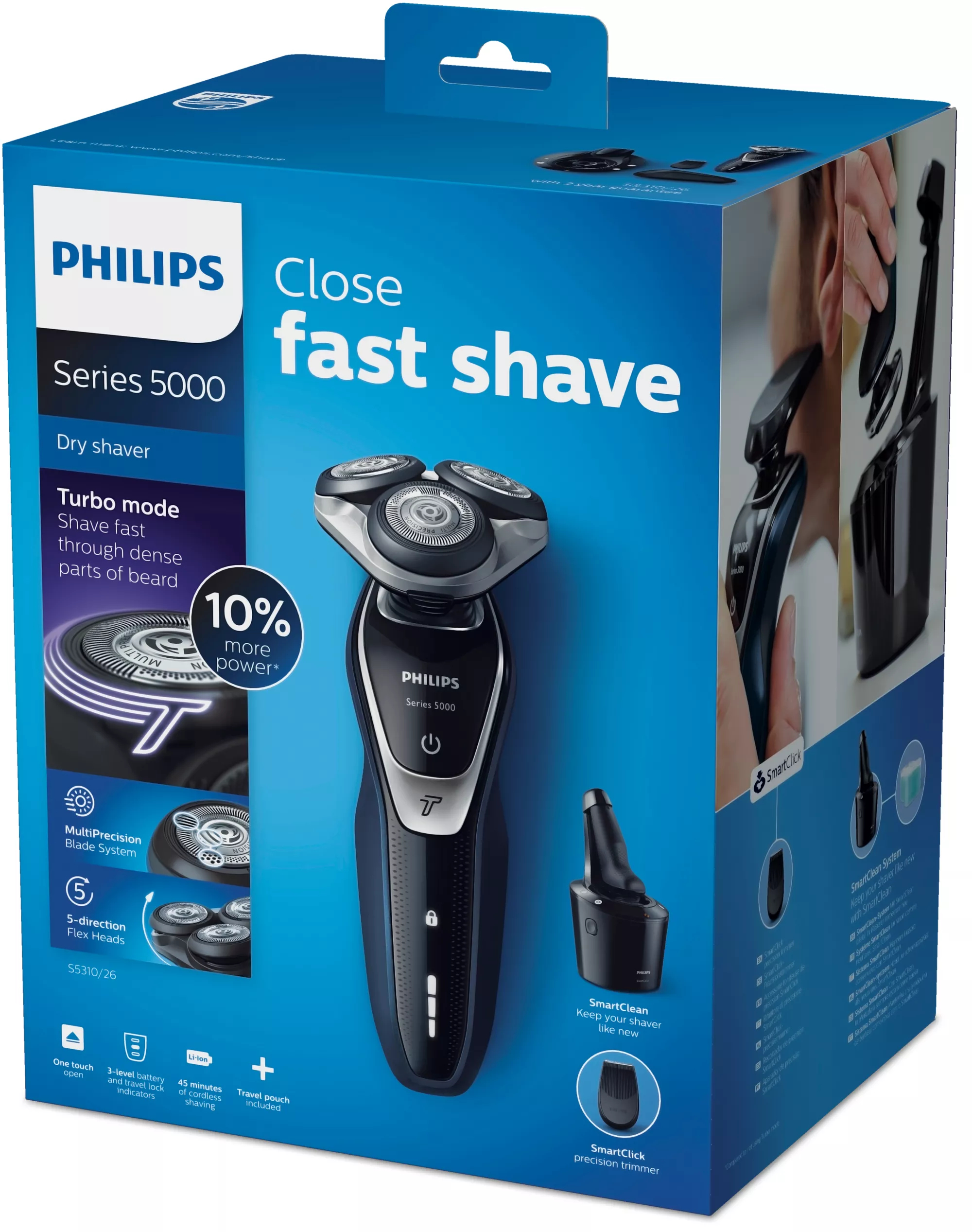 Philips SHAVER Series 5000 S5310/26 men's shaver Rotation shaver Trimmer Blue, Grey – image 2