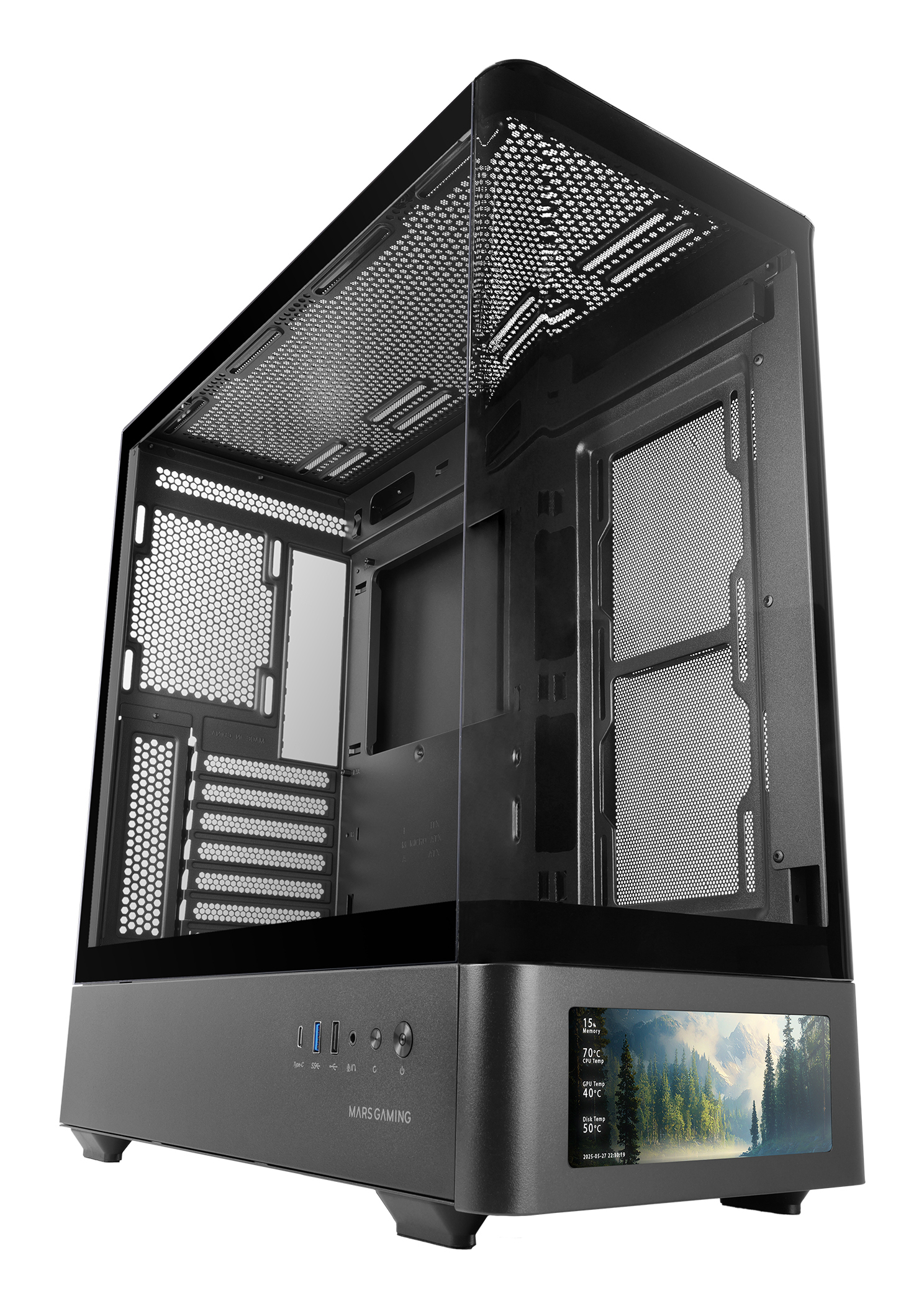Mars Gaming MCLCDPRO computer case Midi Tower Black – image 3