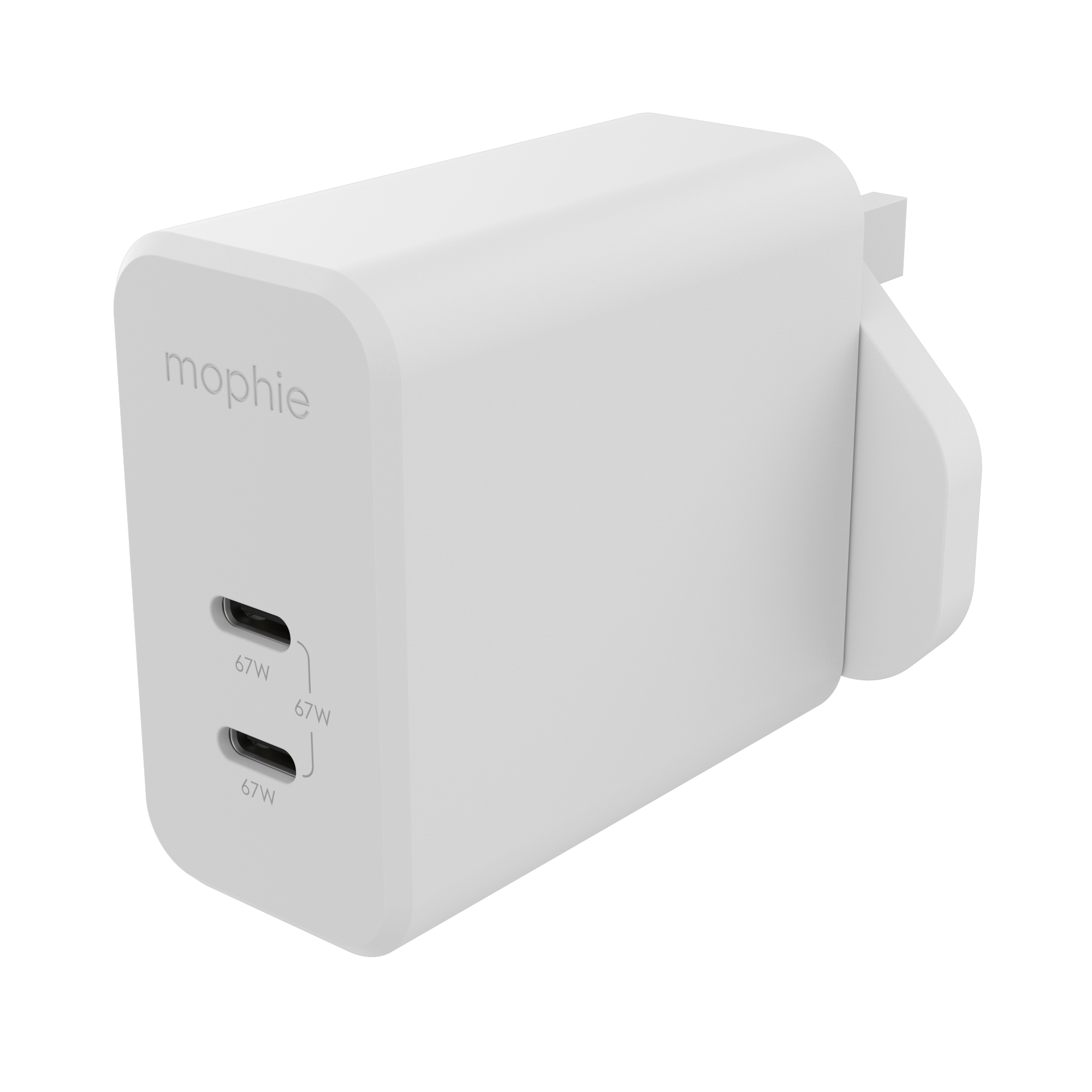 mophie Accessories-Wall Adapter-USB-C-PD-DUAL-67W-GAN-White-UK (2xUSBC) – image 2