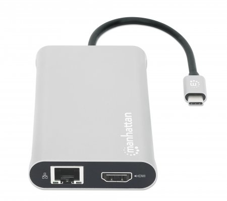 Manhattan USB-C Dock/Hub with Card Reader and MST, Ports (x10): Ethernet, 4K HDMI (X3), USB-A (x3) and USB-C (x2), With Power Delivery (100W) to 1x USB-C Port ( – image 4