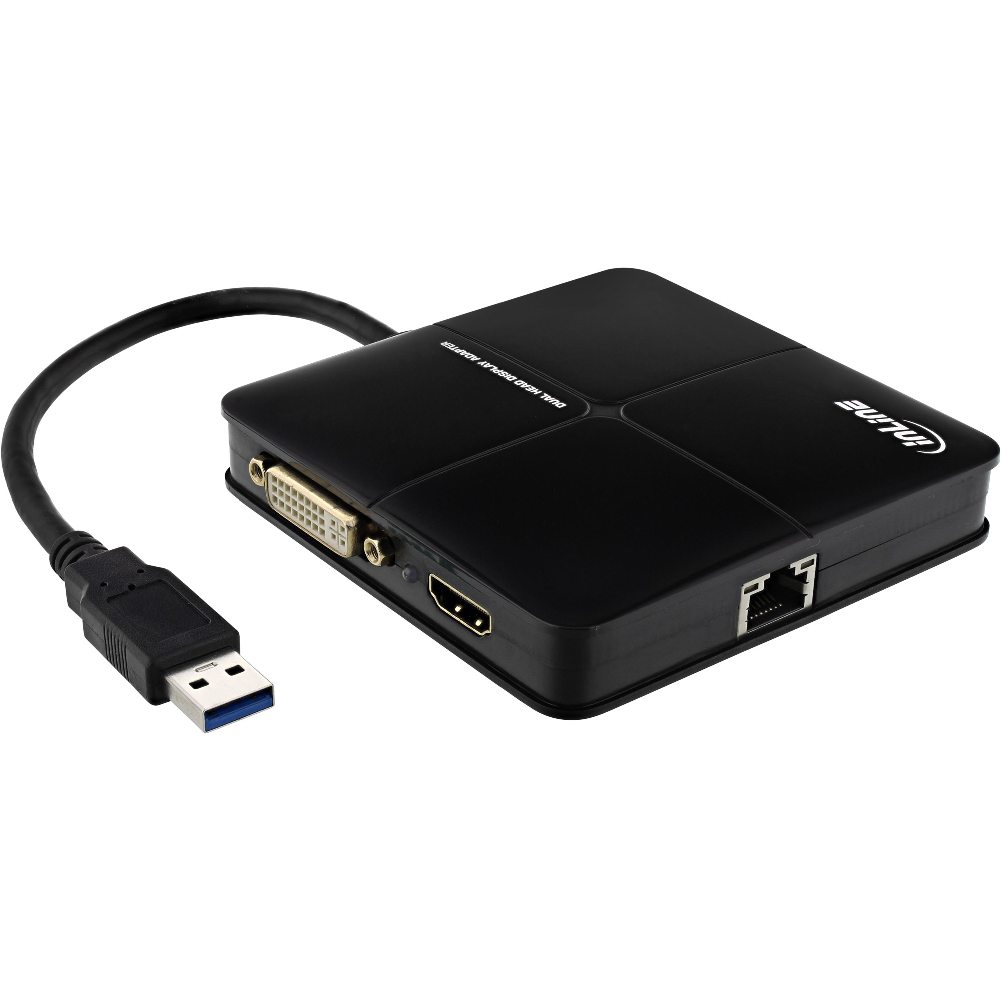 InLine USB graphics adapter, USB 3.0 to DVI + HDMI, Dual Head, max – image 1
