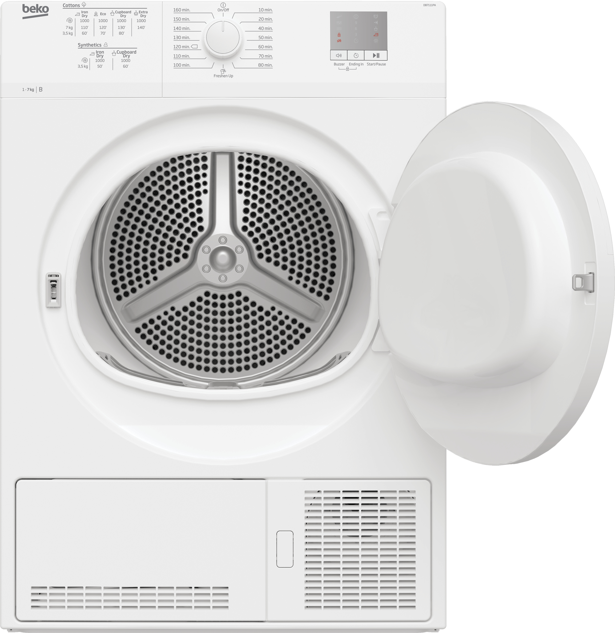 Beko DF7111PAW tumble dryer Freestanding Front-load – image 3