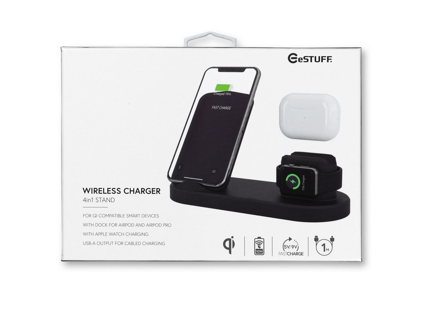 eSTUFF ES638006 mobile device charger Headset Black DC Wireless charging Indoor – image 5