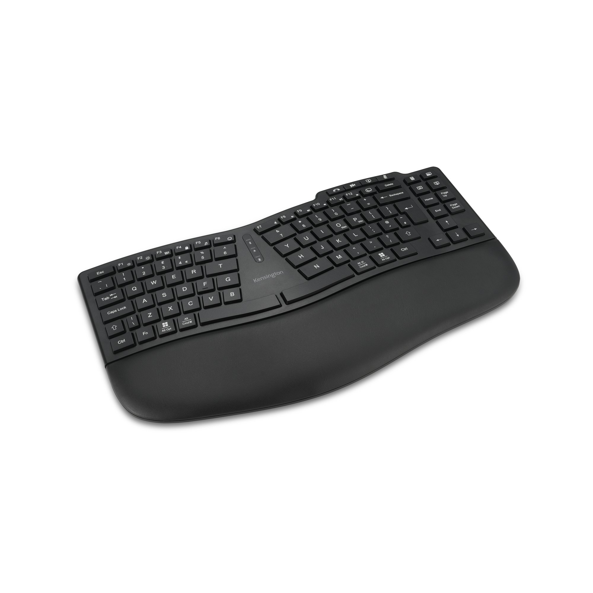 Kensington Pro Fit Ergo KB675 EQ - Keyboard - rechargeable - TKL - wireless - 2.4 GHz, Bluetooth - QWERTY - UK - black - retail - FSC cardboard