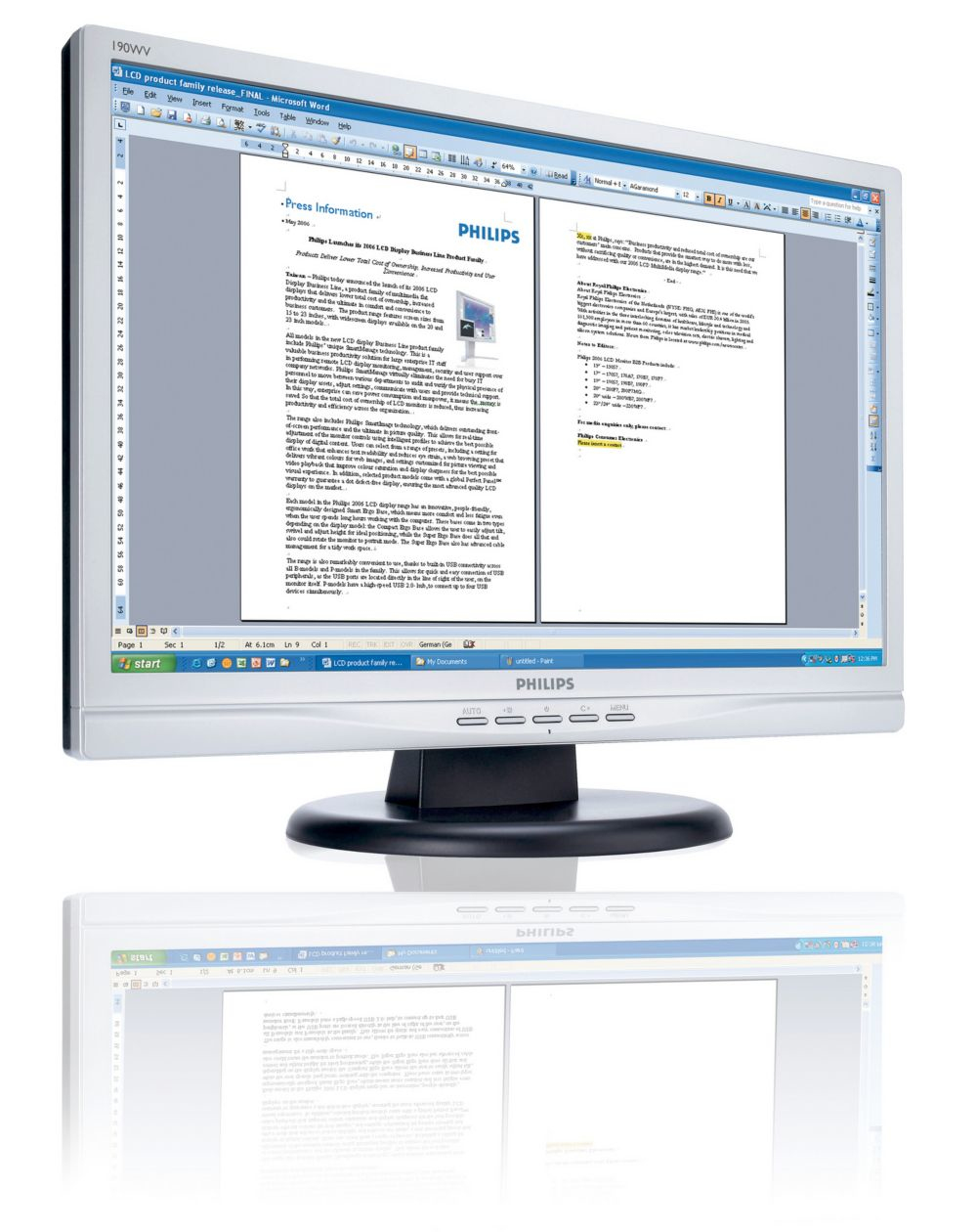 Philips LCD widescreen monitor 190WV7CS/00