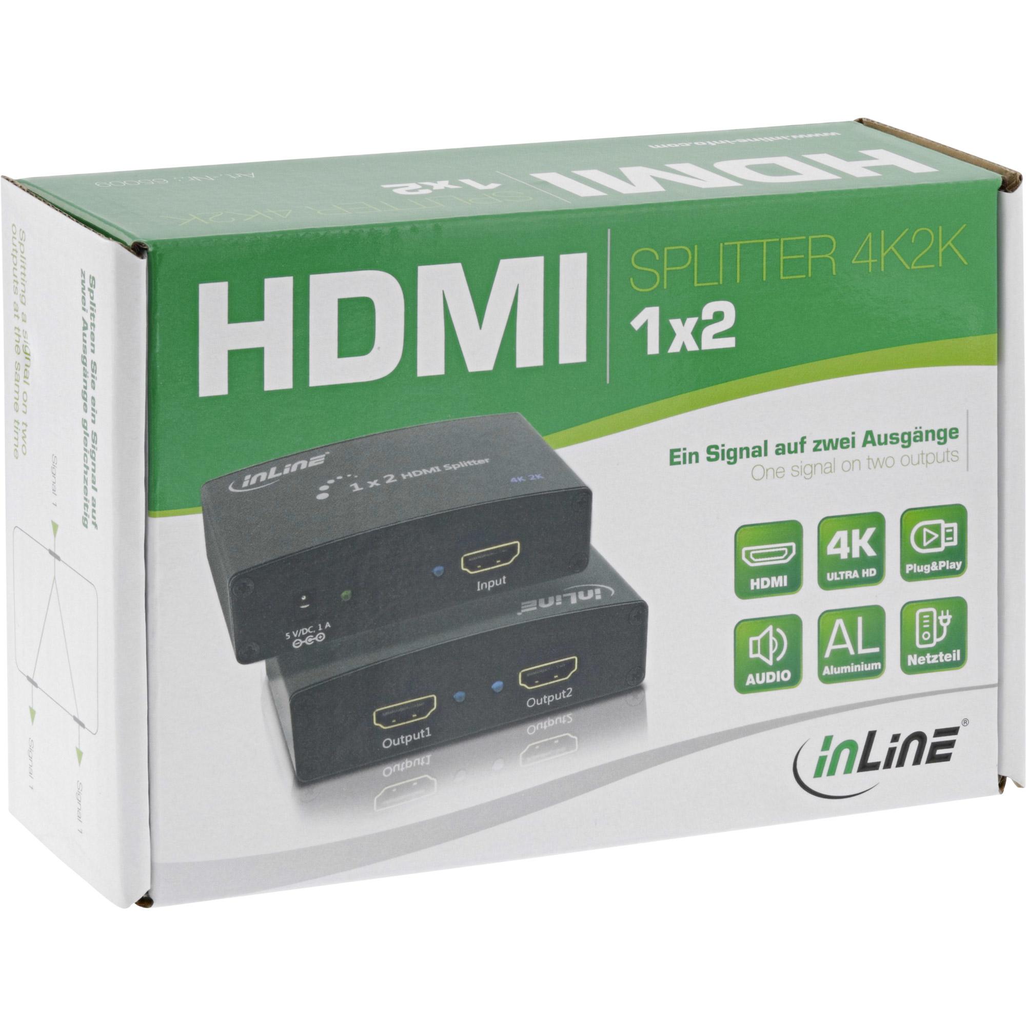 InLine HDMI Splitter/Distributor, 2-port, 4K2K compatible – image 3