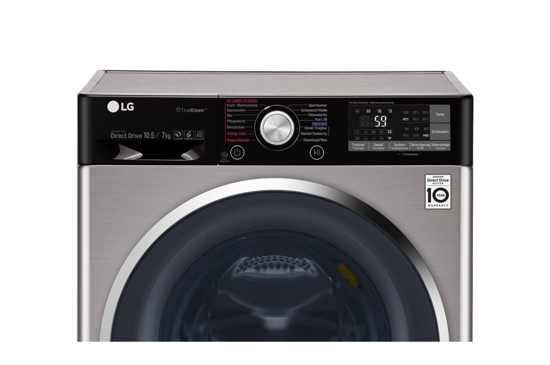 LG F14WD107TH6 washer dryer Freestanding Front-load Black, Stainless steel – image 4