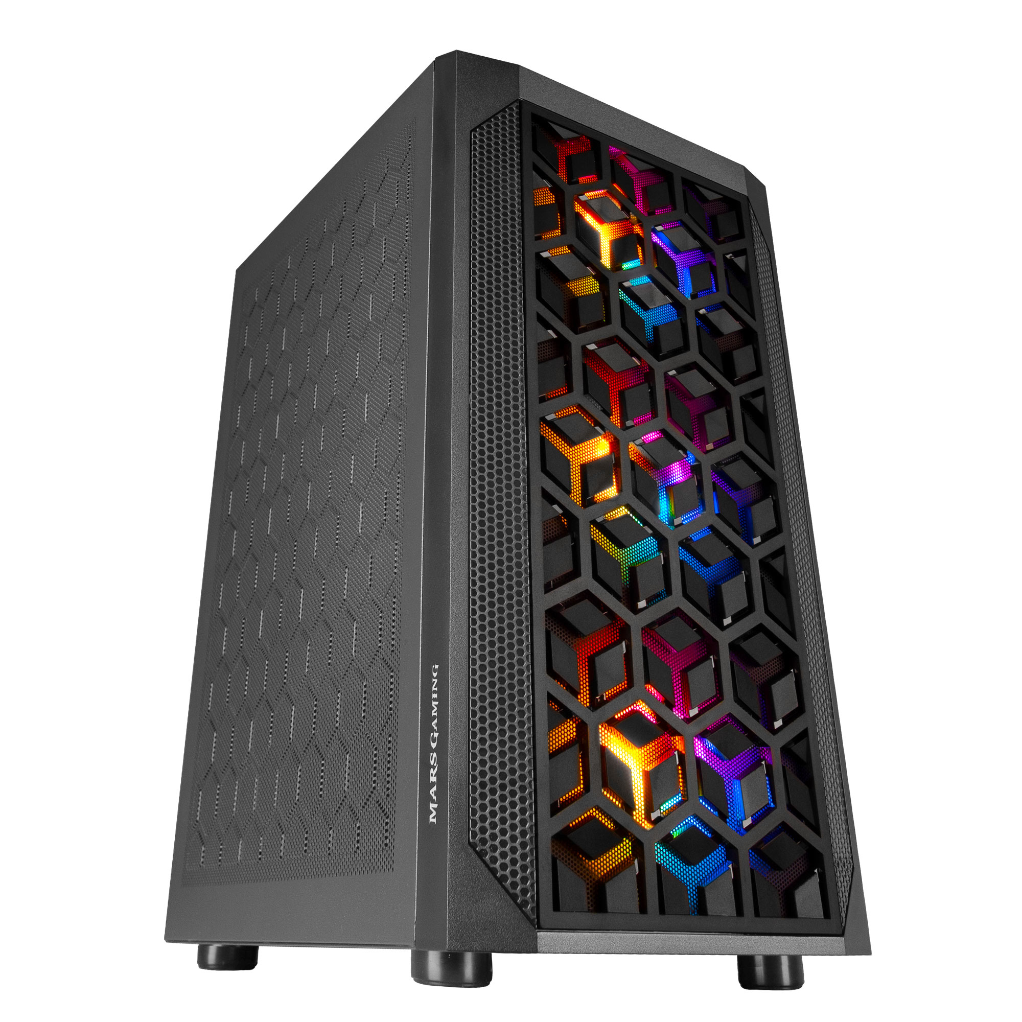Mars Gaming MCMESH Micro ATX Gaming PC Case 3x FRGB Fan Black – image 8