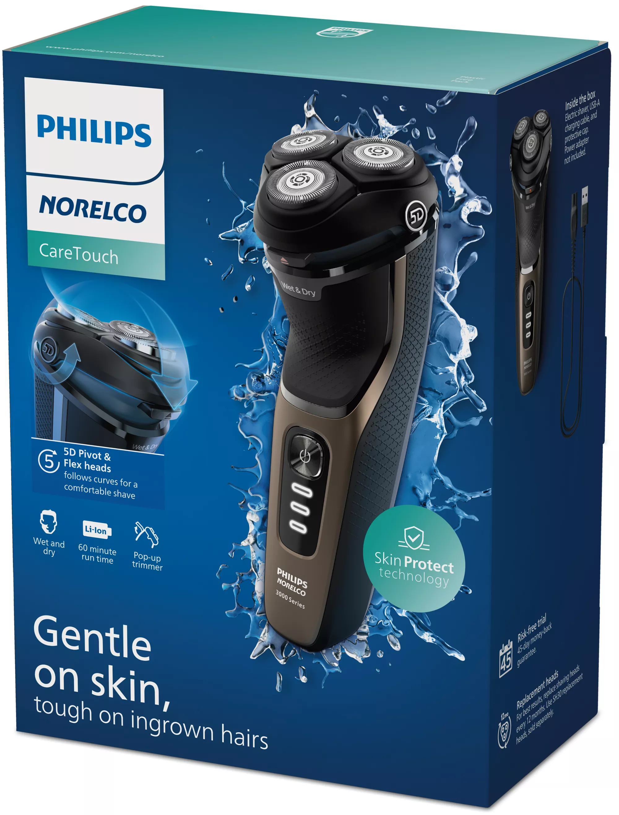Philips S3242/90 men's shaver Rotation shaver Trimmer Black, Gold – image 2