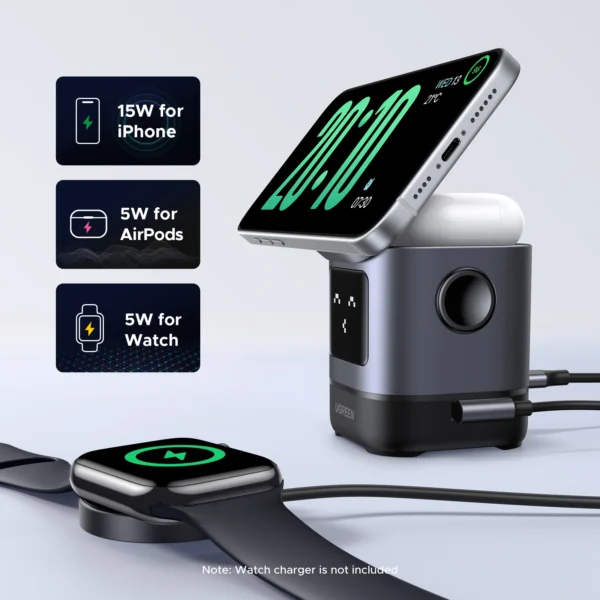Ugreen 45775 mobile device charger Universal Black, Grey AC Wireless charging Fast charging Indoor – image 3