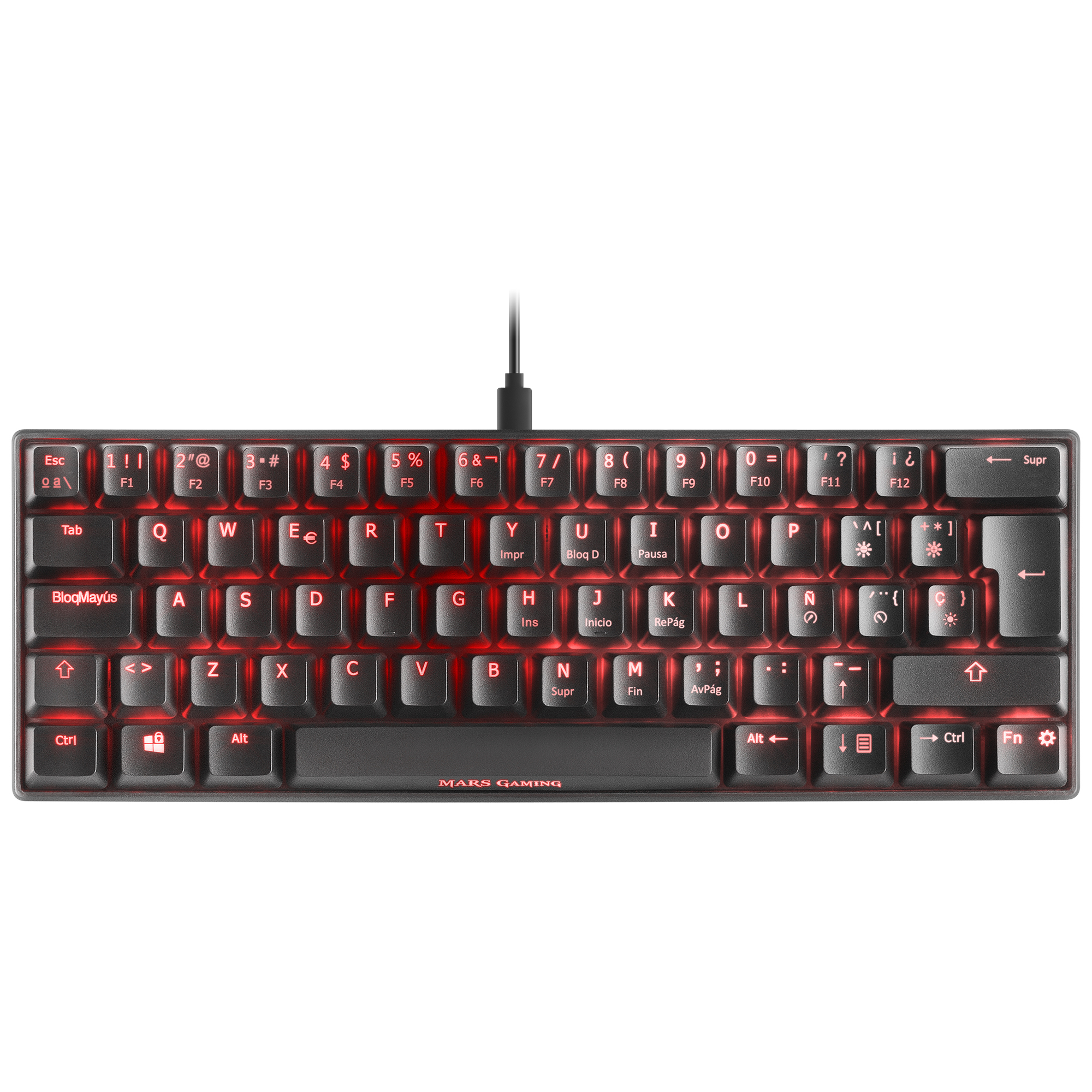 Mars Gaming MKMINIRPT Ultra-Compact Mechanical Keyboard Full RGB Chroma Switch OUTEMU PRO Red Black Portuguese Language – image 5