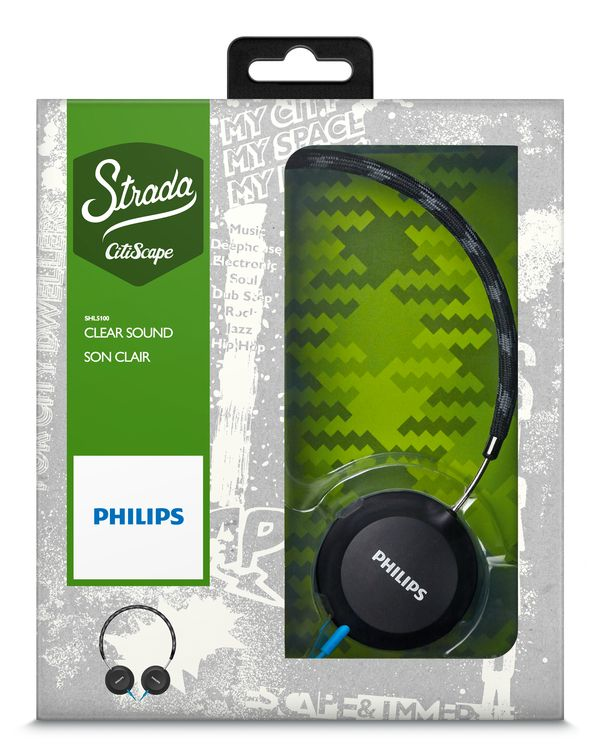 Philips CitiScape Strada SHL5100BK/28 headphones/headset Wired Head-band Music Black, Blue – image 2