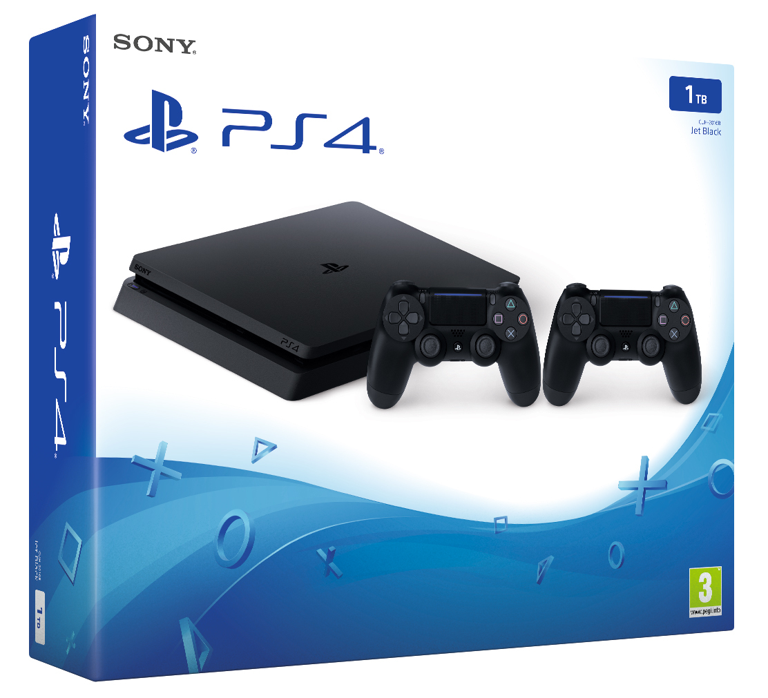 Sony Interactive Entertainment PlayStation 4 Slim 1TB + 2 Dualshock 4 V2