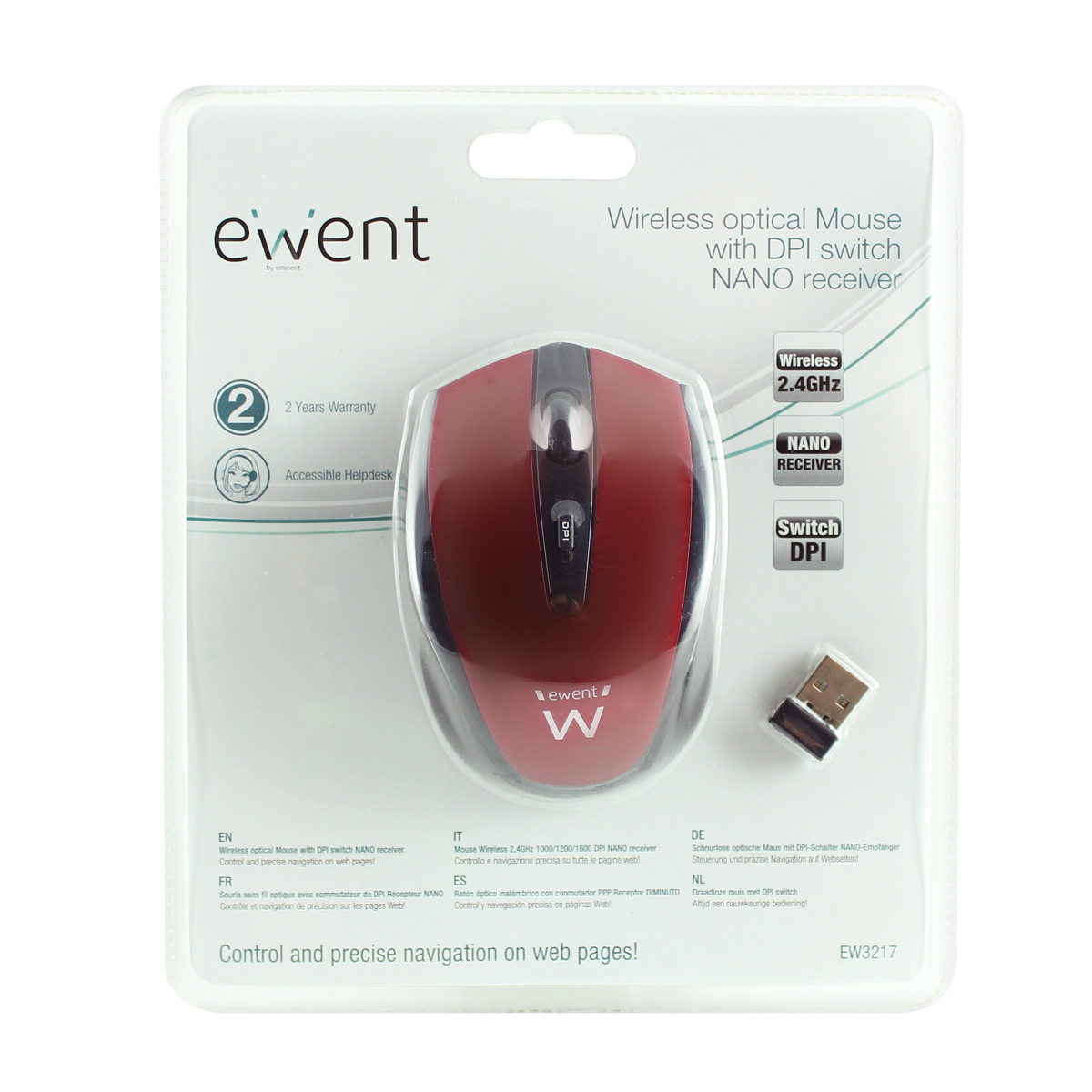 Ewent EW3217 mouse Office Ambidextrous RF Wireless Optical 1600 DPI – image 2