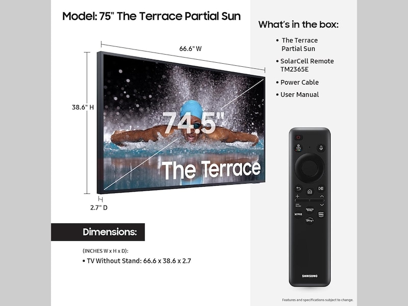 Samsung The Terrace QN75LST7DAFXZA TV – image 5