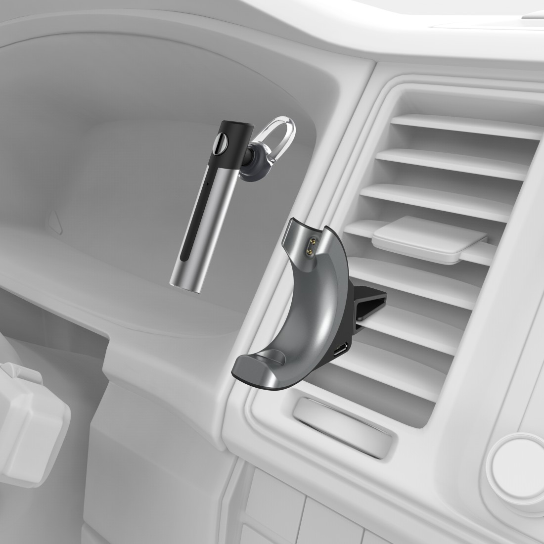 Hama MyVoice1400 Headset Wireless Ear-hook Car Bluetooth Silver – image 4