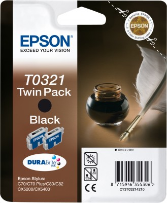 Epson Quill Twinpack Black T0321 DURABrite Ink – image 3