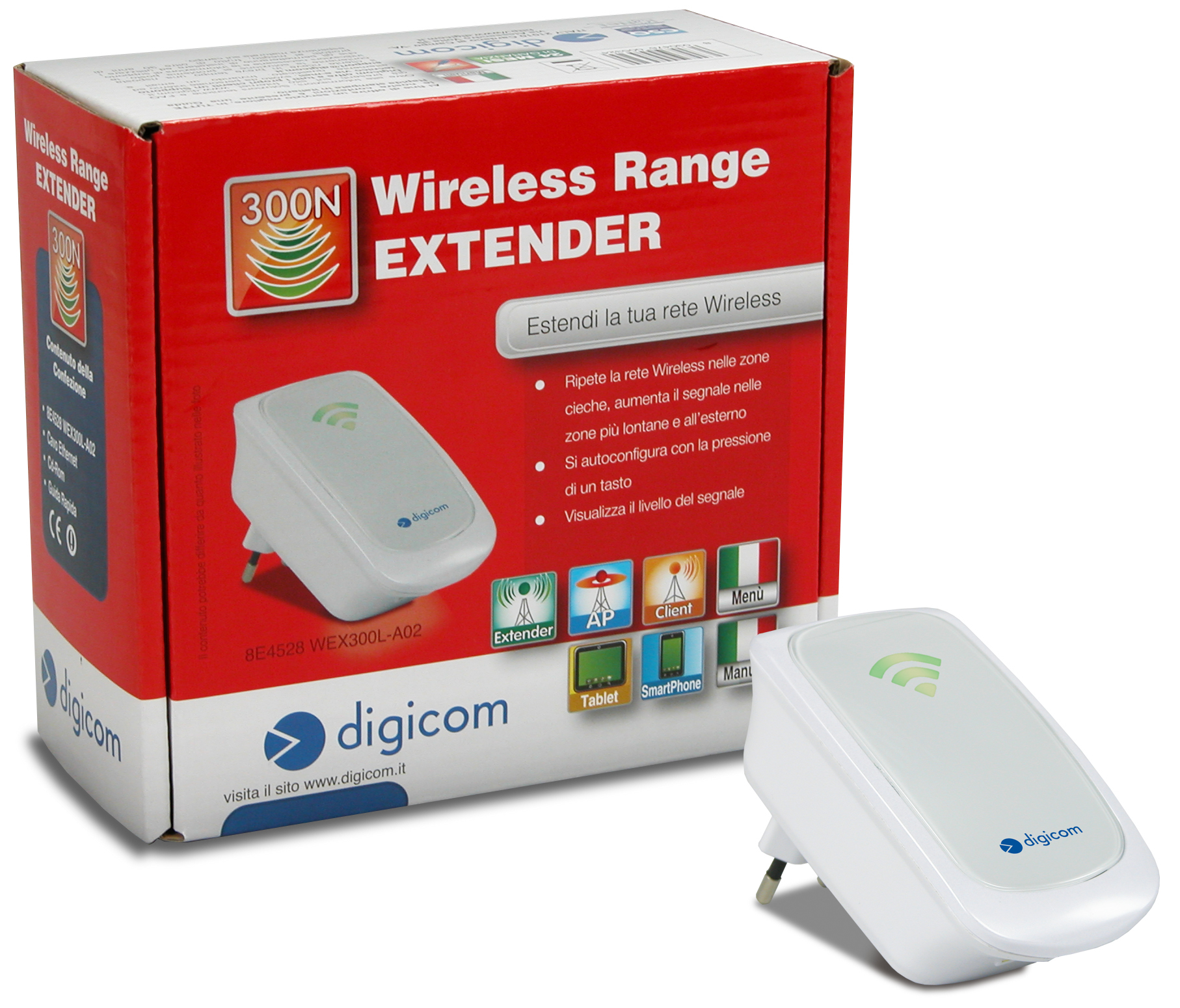 Digicom WEX300L-A02 Network repeater White – image 4