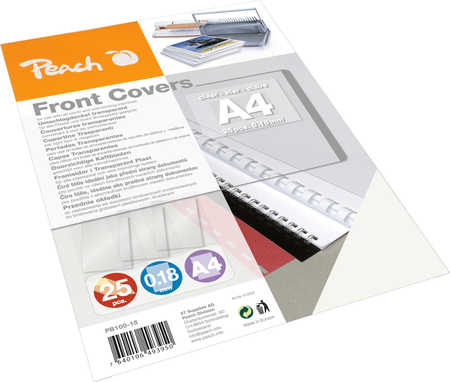 Peach - A4 (210 x 297 mm) - 25 ark - 0.18 mm - gennemsigtig - indbindingsomslag