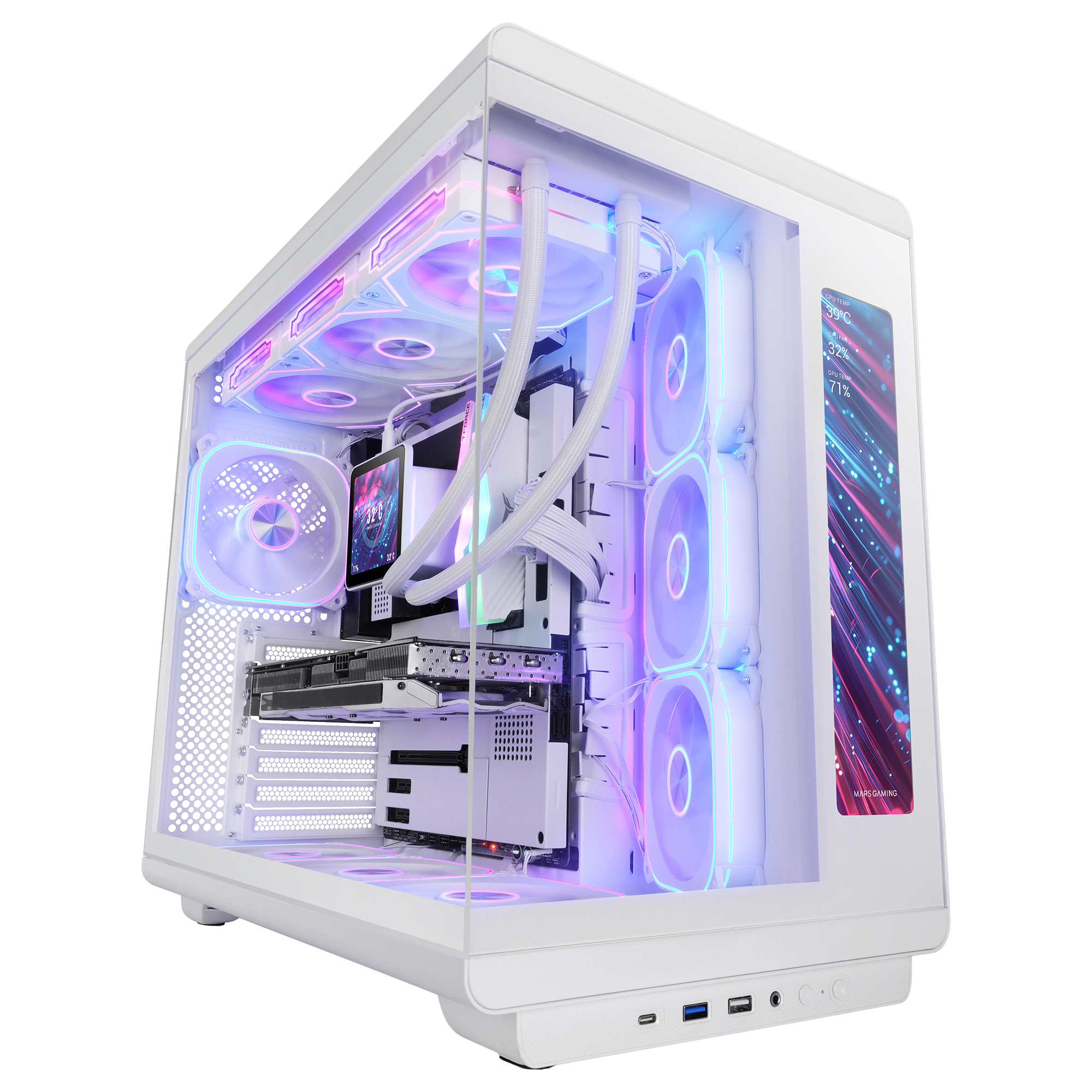 Mars Gaming MCREVMAXW computer case Midi Tower White image 6