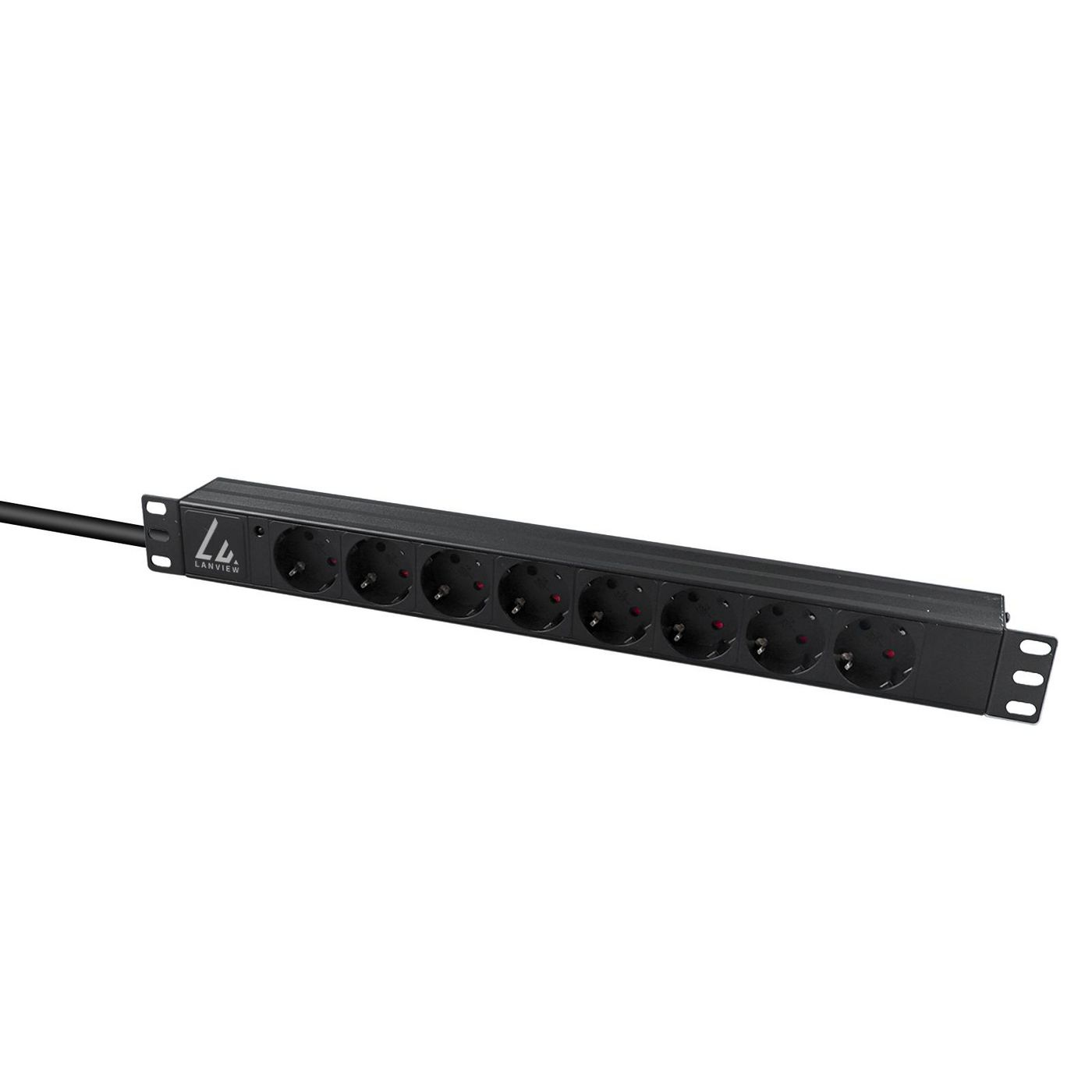 Lanview LVR-2MSCH-LIC-SCH8 power distribution unit (PDU) 8 AC outlet(s) 1U Black – image 2