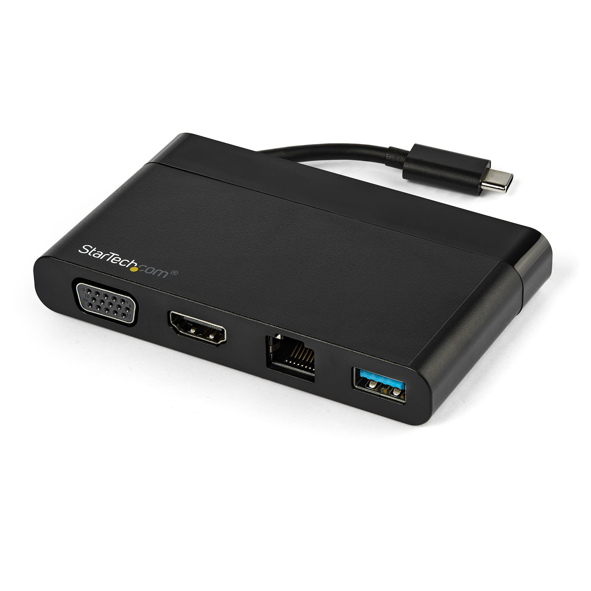 StarTech.com USB C Multiport Adapter with HDMI, VGA, Gigabit Ethernet & USB 3.0 - USB C to 4K HDMI or 1080p VGA Display Mini Dock Hub - USB Type-C Travel Dockin