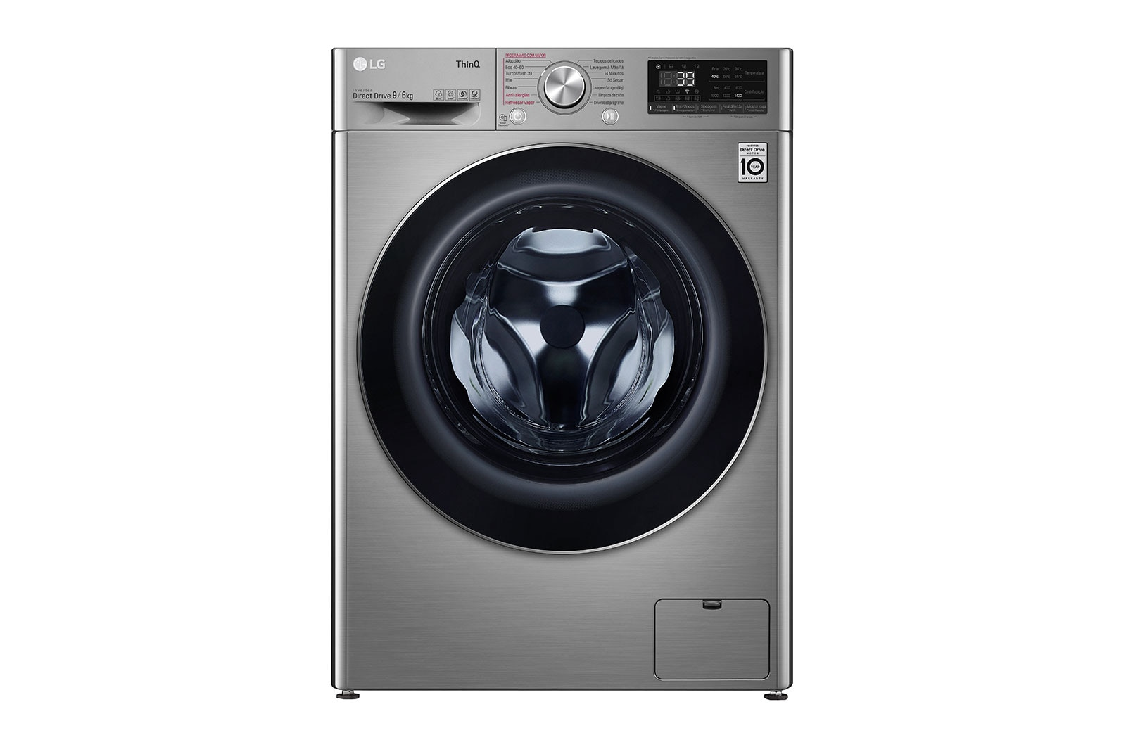 LG F4DV7009S2S washer dryer Freestanding Front-load Stainless steel – image 1