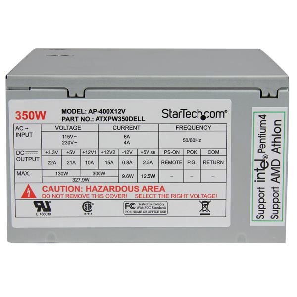 StarTech.com 350 Watt ATX12V 2.01 Dell Replacement Computer PC Power Supply – image 4