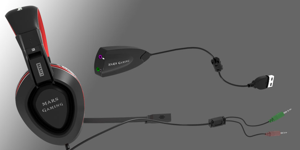 Mars Gaming MAH1 headphones/headset Wired Head-band Black, Red – image 2