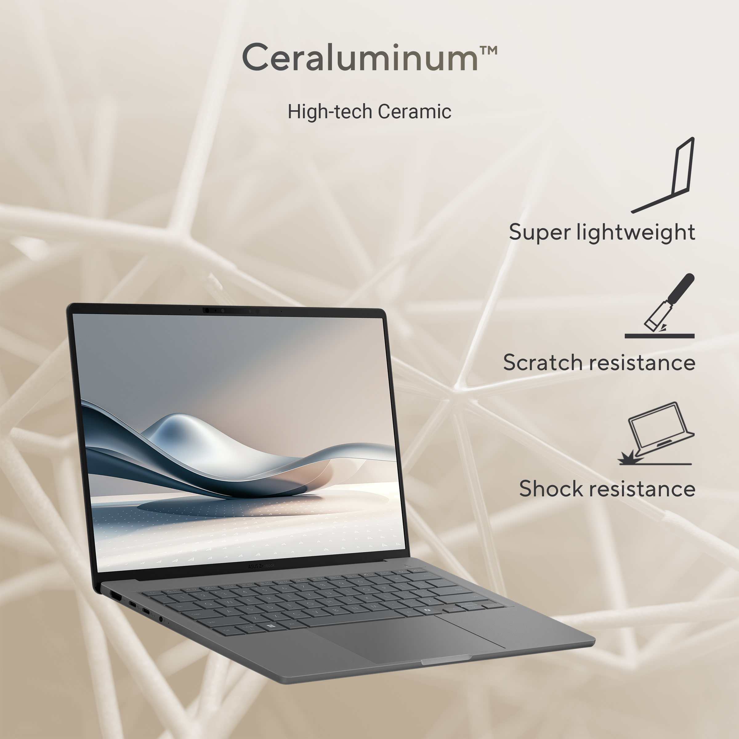 ASUS Zenbook A14 UX3407QA-QD237W Copilot+ PC Snapdragon X1-26-100 Laptop 35.6 cm (14″) WUXGA 16 GB LPDDR5x-SDRAM 1 TB SSD Wi-Fi 6E (802.11ax) Windows 11 Home Dutch Grey image 6