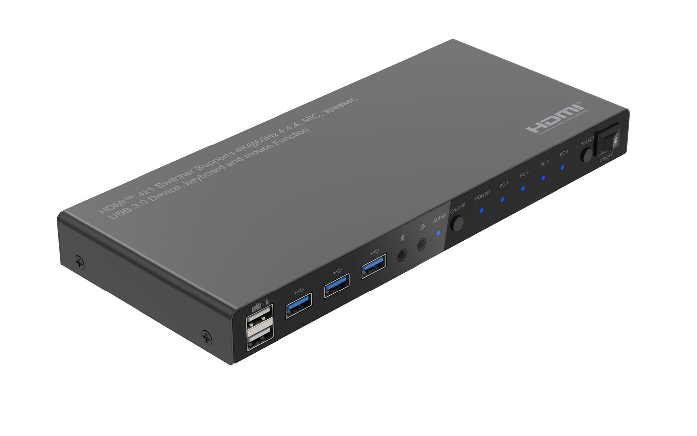 Microconnect MC-HDMIKVM0401-USB3-4K KVM switch Black – image 1
