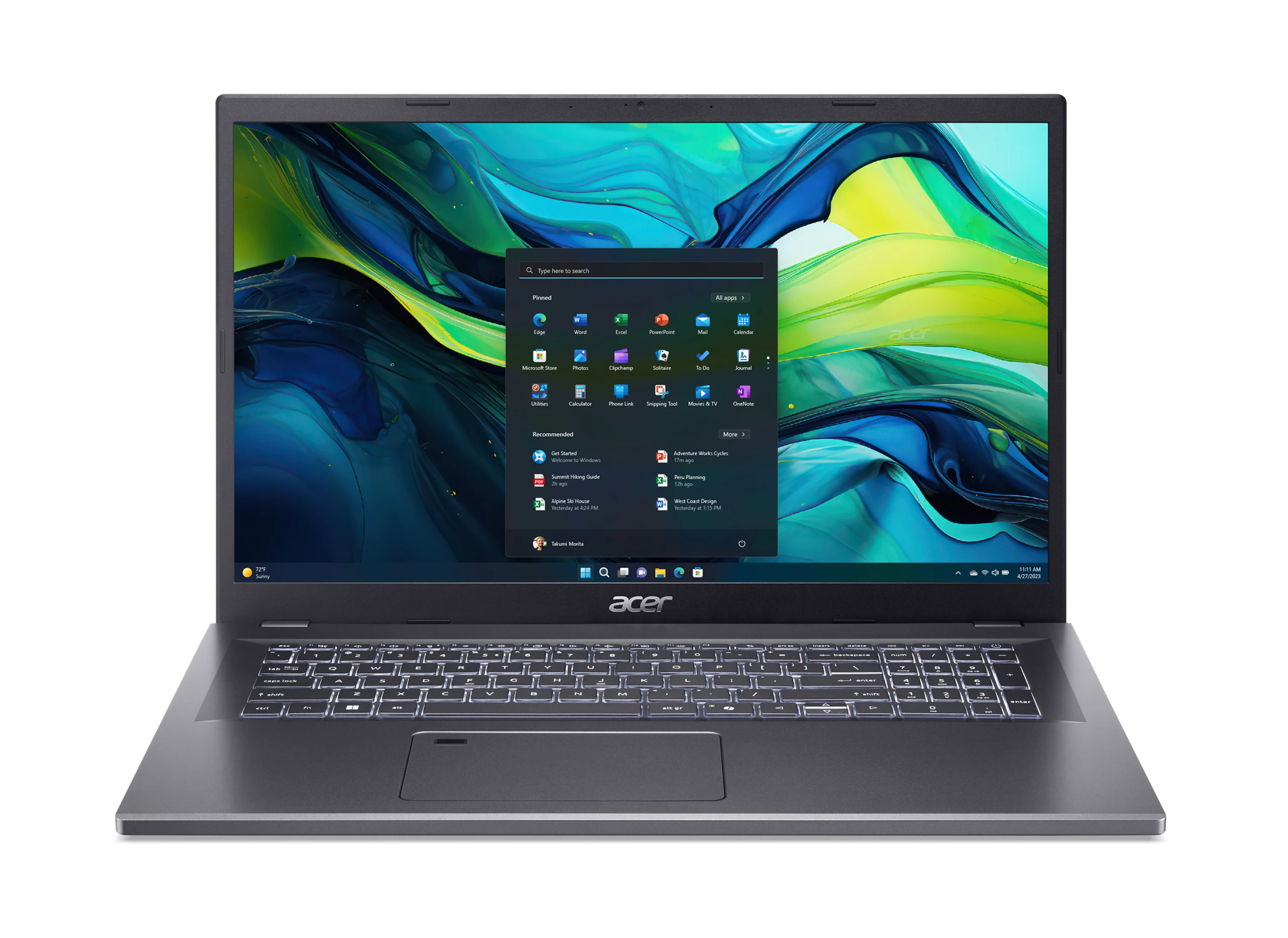 Acer Aspire 17, A17-51M, Bærbar PC, 17,3" Full HD, Intel® Core™ 9, 32 GB RAM, 1 TB SSD, Intel® Graphics