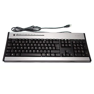 Acer KB.KUS03.185 keyboard USB AZERTY French Black, Silver