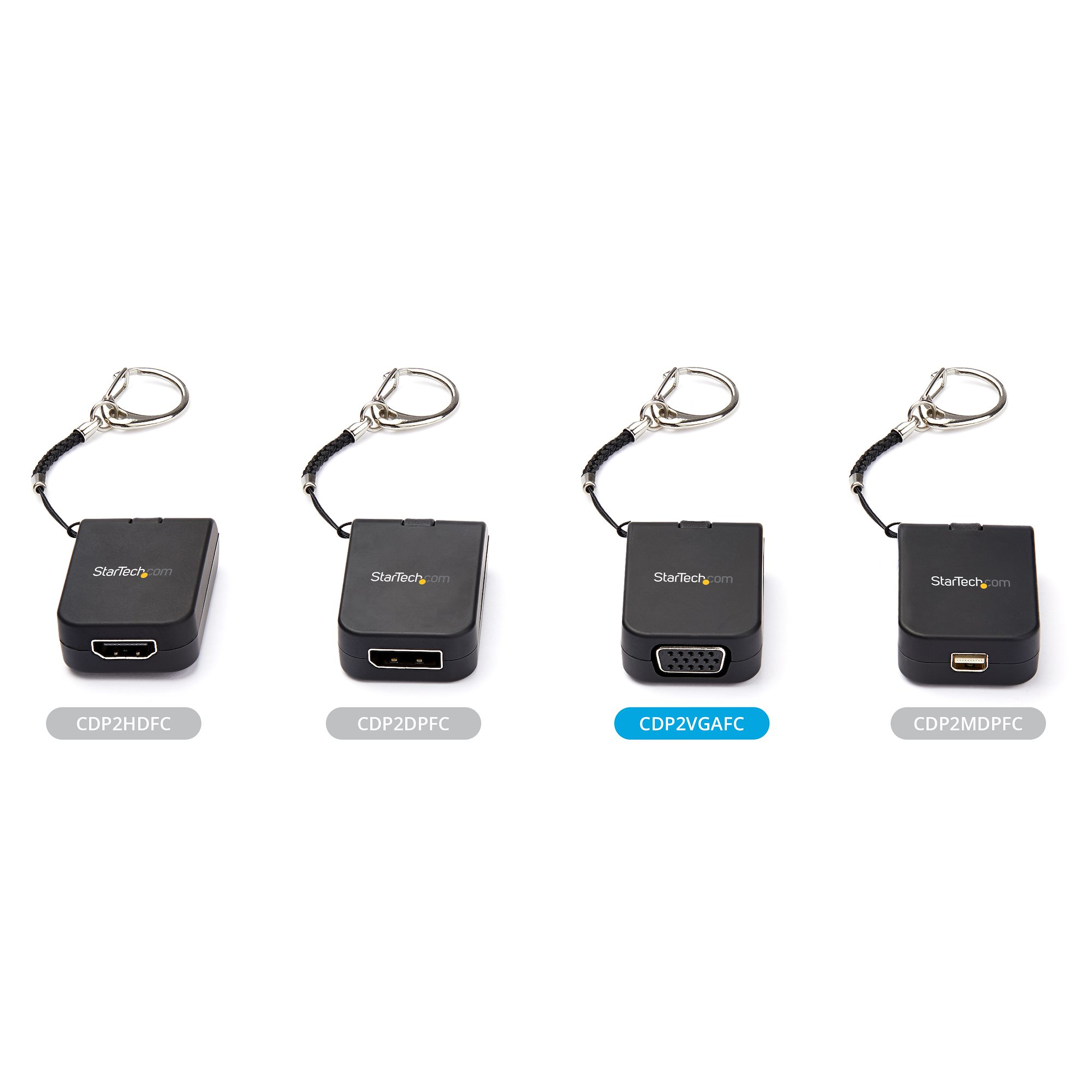 StarTech.com Compact USB C to VGA Adapter - 1080p USB Type-C to VGA Video Display Converter with Keychain Ring - Active USB-C DP Alt Mode to VGA Monitor Dongle – image 5