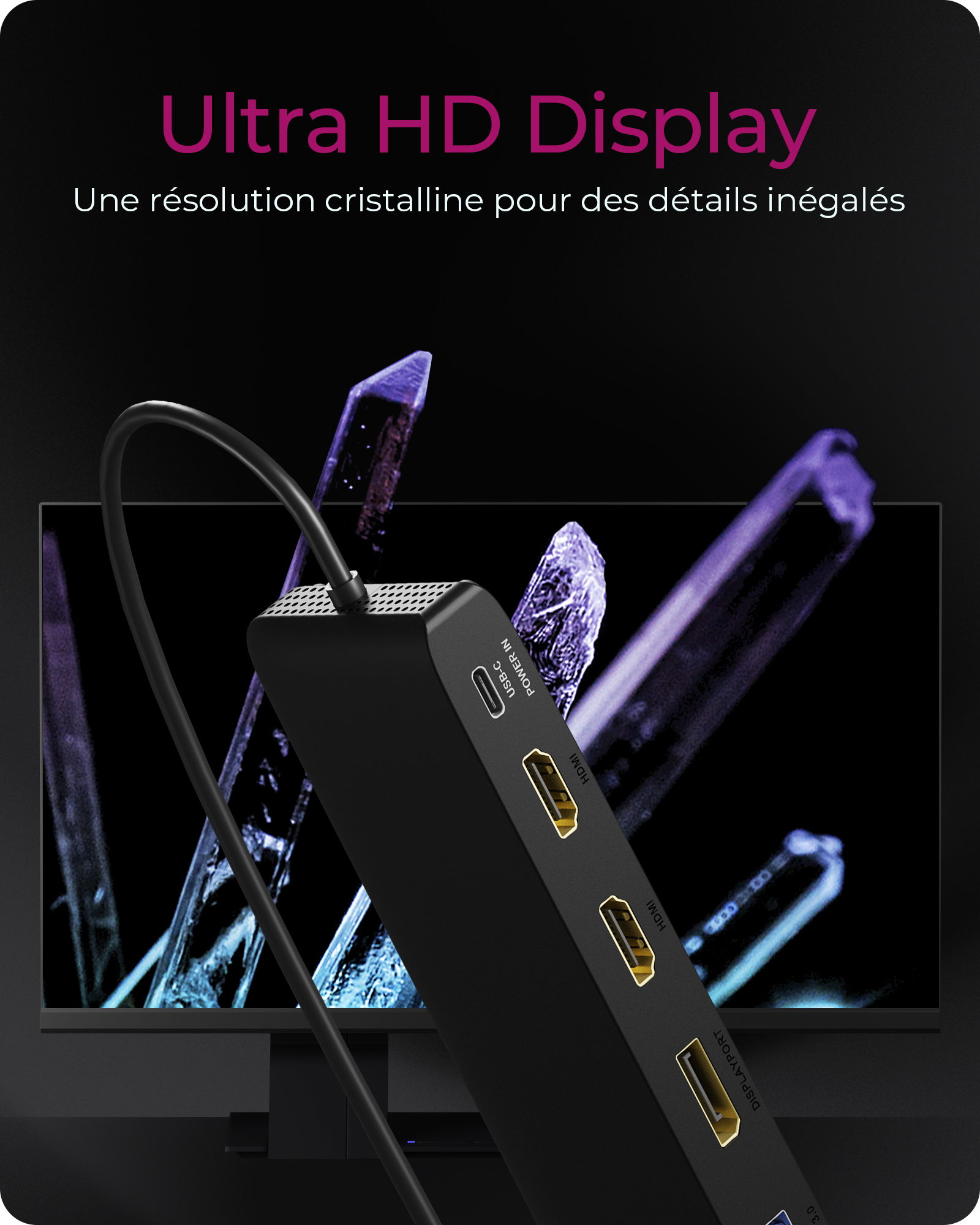 ICY BOX IB-DK2116-C Station d'accueil USB 3.2 Gen 2 (3.1 Gen 2) Type-C Noir