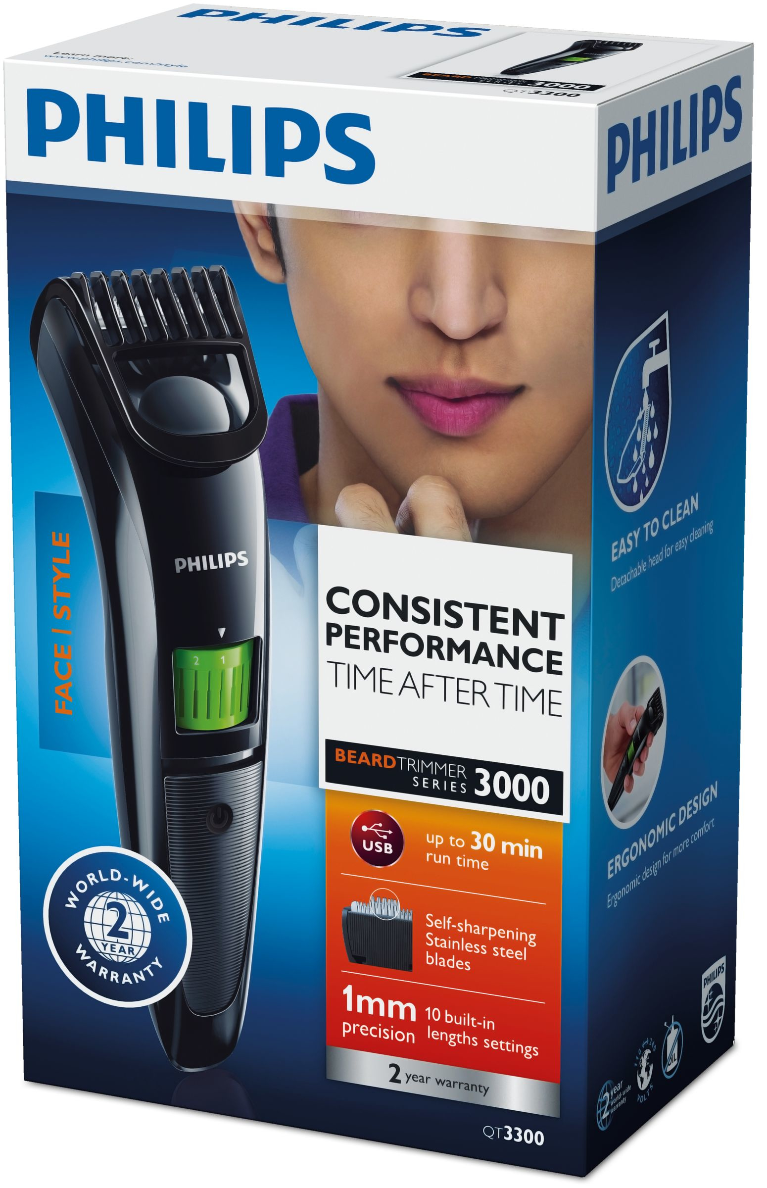 Philips BEARDTRIMMER Series 3000 QT3300/15 beard trimmer 10 – image 2